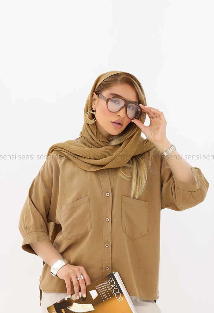 شومیز یقه هفت لایوسل کد1005845